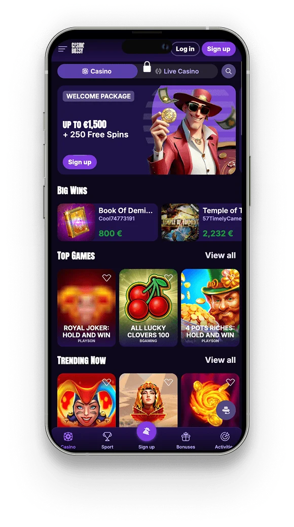 Casinobossy Application
